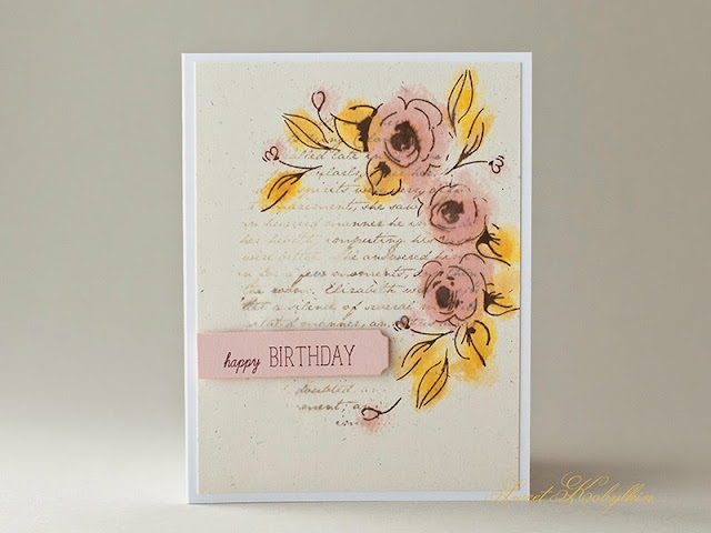 Birthday Card with Painted Flowers from Altenew by Sweet Kobylkin