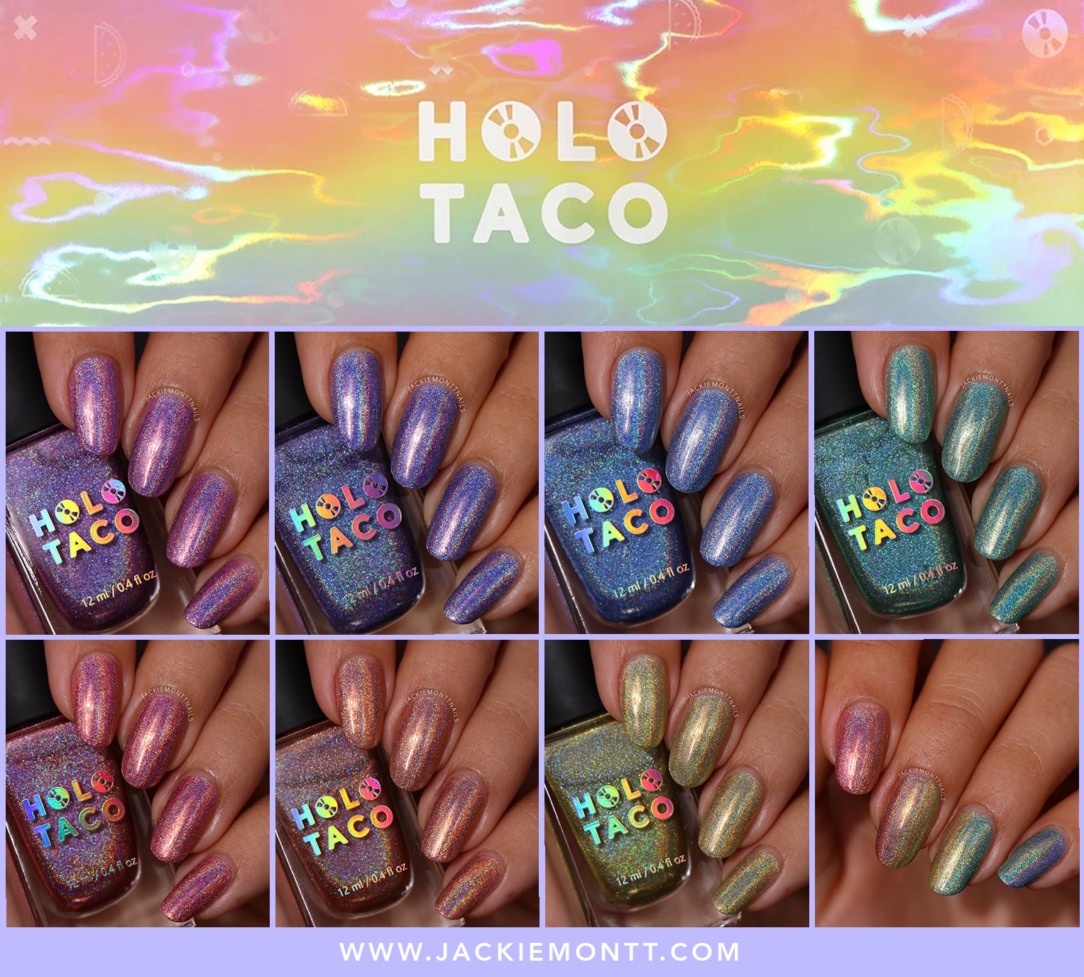 I swatched my Holo Taco collection on some glass cabochons : r