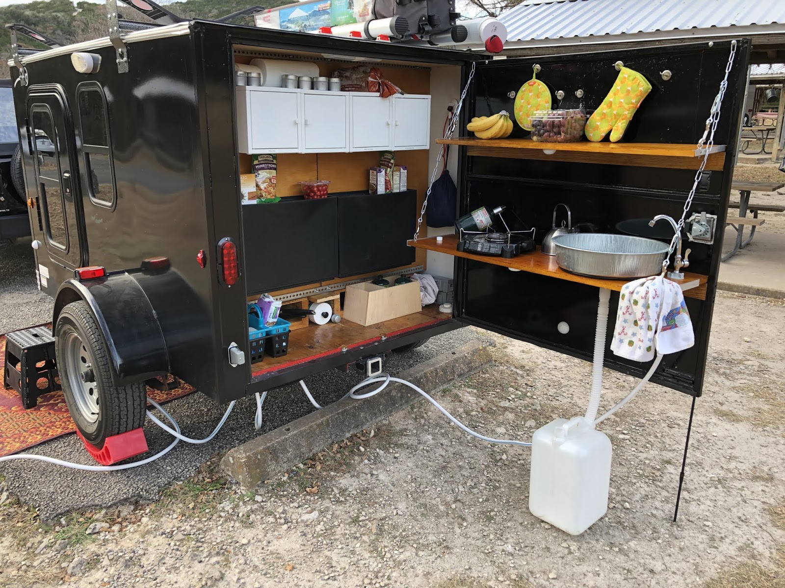 Ch. 4 Kitchen work area and Interior Cabin of the SquareDrop Camper