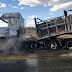 ATENÇÃO: Caminhão carregado de cimento pega fogo na BR-226 no RN.