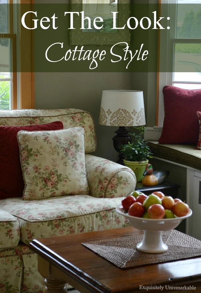 Get The Look Cottage Style Decor Text over cottage style family room