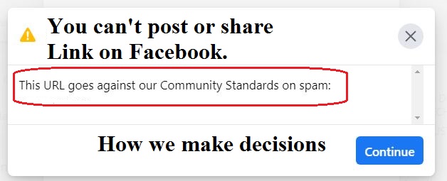 Why your can't share your are website/blog URL on Facebook