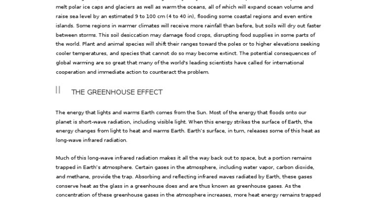 500 word essay on global warming