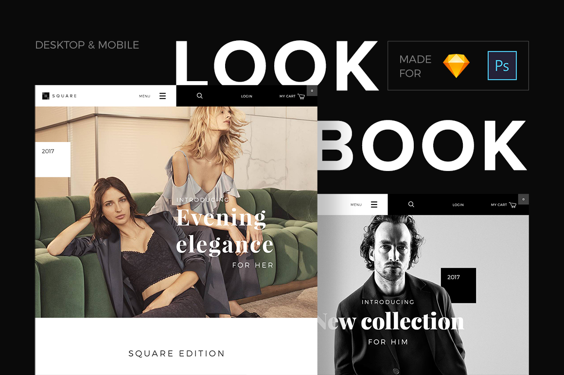 Download SQUARE LookBook template UI Mockups - Free PSD Mockups Smart ...