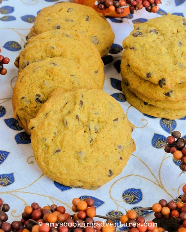 Pumpkin Chocolate Chip Pudding Cookies choctoberfest