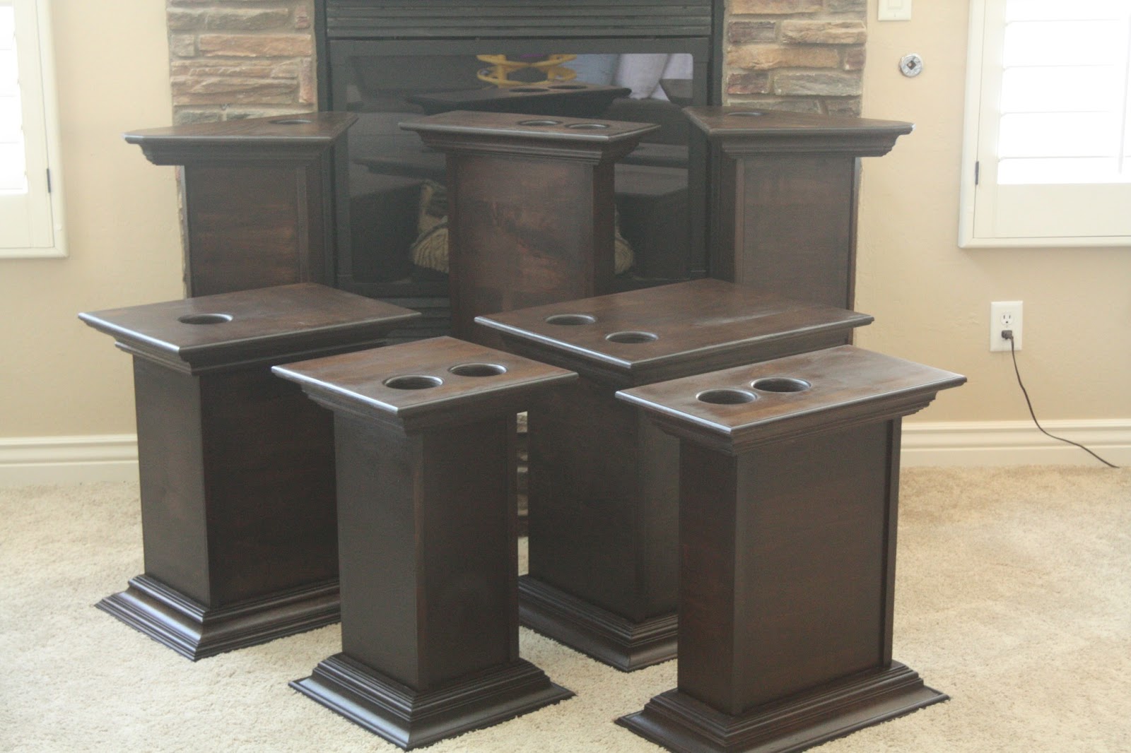 Boxworx & Design LLC Custom Lounge side tables with built in