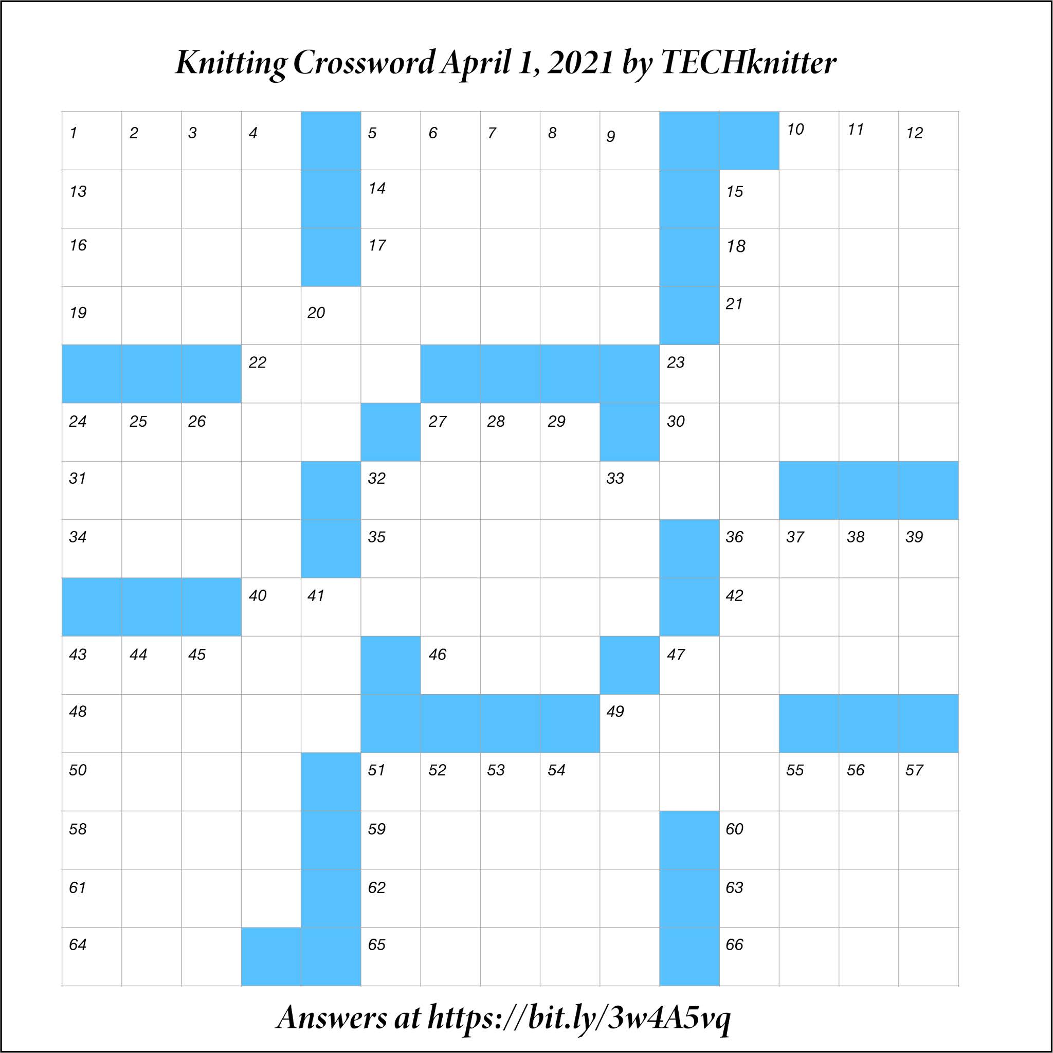 TECHknitting: Knitting crossword (by TECHKnitter) TECHknitting: Knitting crossword (by TECHKnitter)