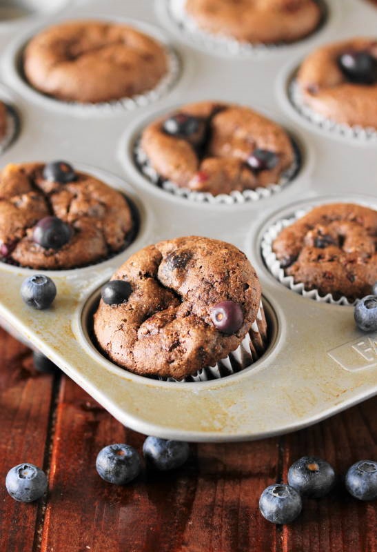 Dark Chocolate Blueberry Muffins The Kitchen is My Playground