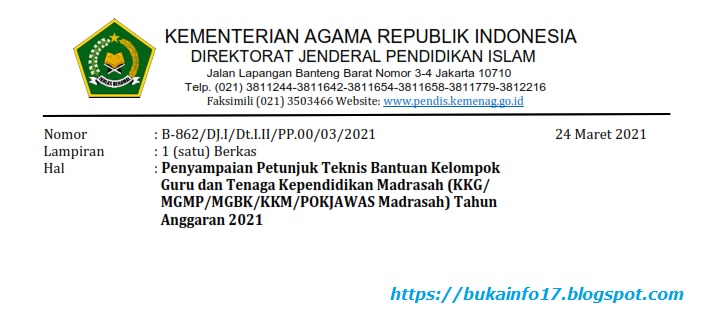 Juknis Bantuan Kelompok Guru Madrasah Tahun 2021 Ruang Belajar