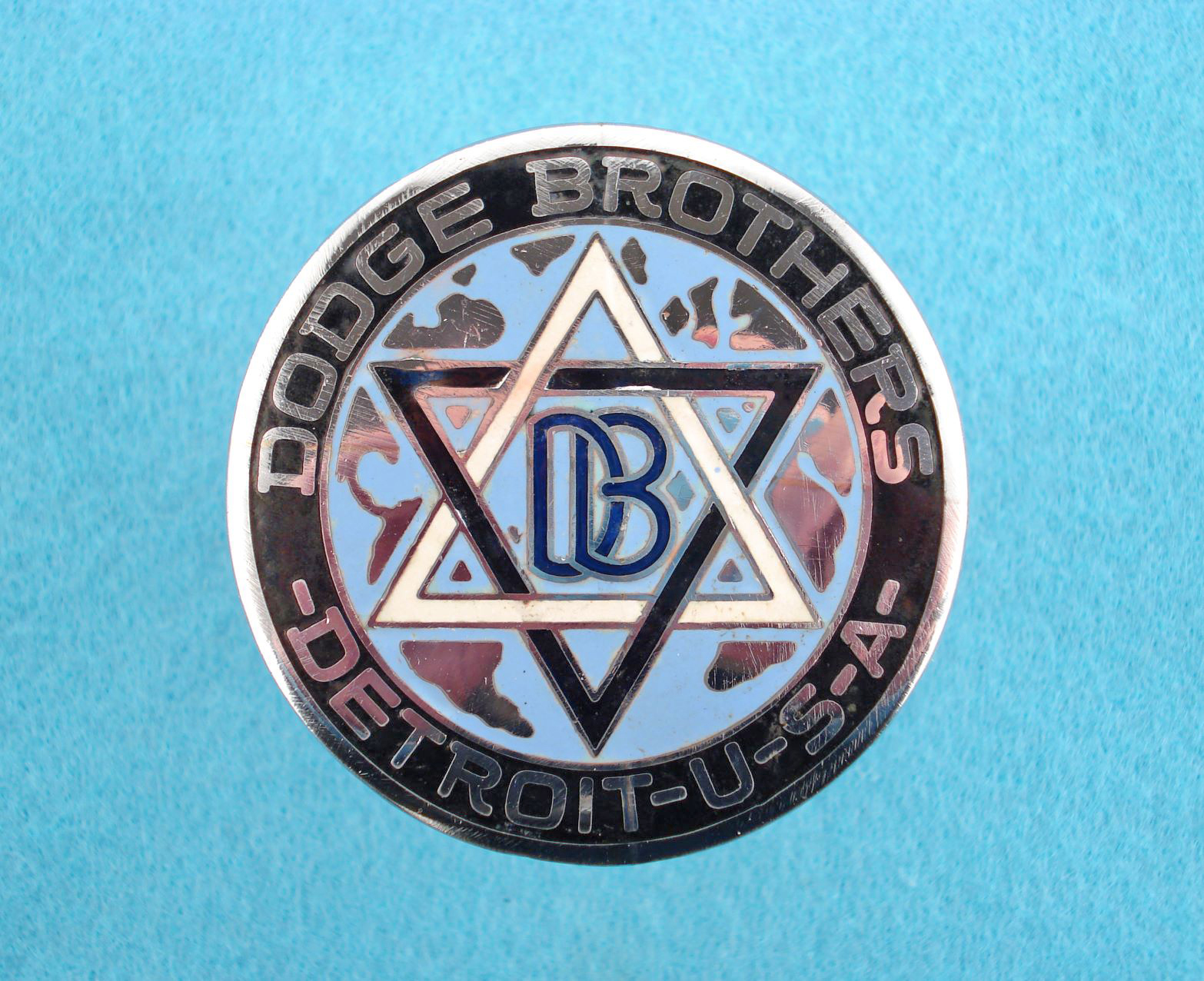 Dodge Brothers Detroit USA Medallion Emblem Set of 2 With Mounting Studs 