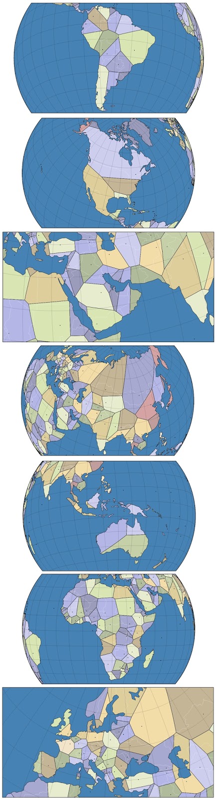 Voronoi map world capitals