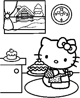 Hello Kitty Christmas Coloring Page activity for kids