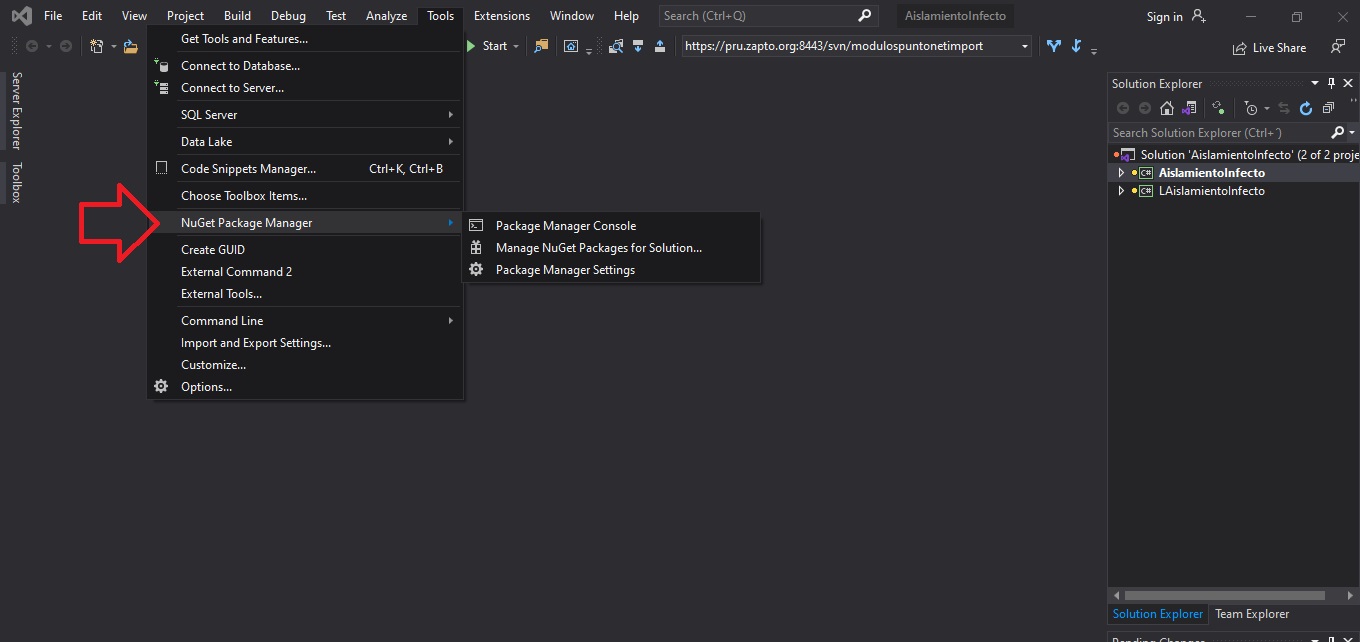 Como Instalar el NuGet Package Manager en Visual Studio