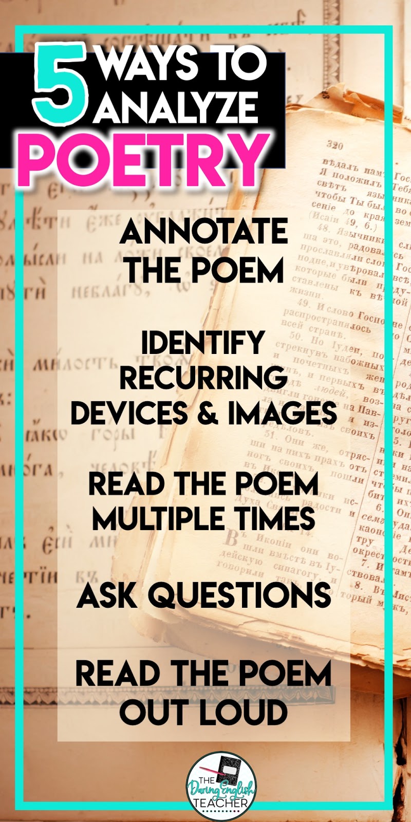 5 Ways to Analyze Poetry | The Daring English Teacher