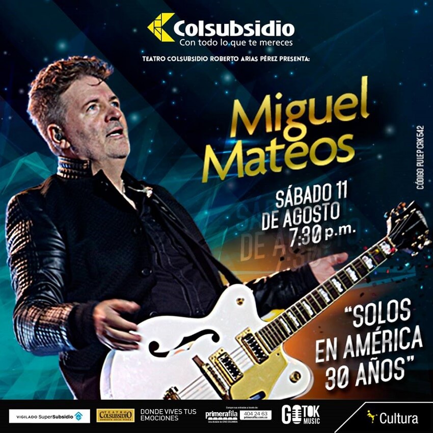 Concierto de MIGUEL MATEOS en Bogotá 2018 Zona Bogota DC