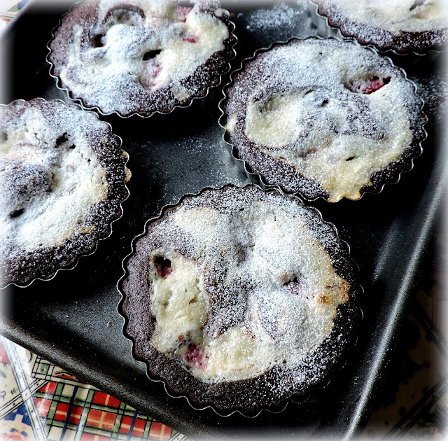 Fudgy Chocolate & Raspberry Tarts