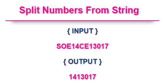 Split Numbers From Alphanumeric String In SQL Server | Codingvila