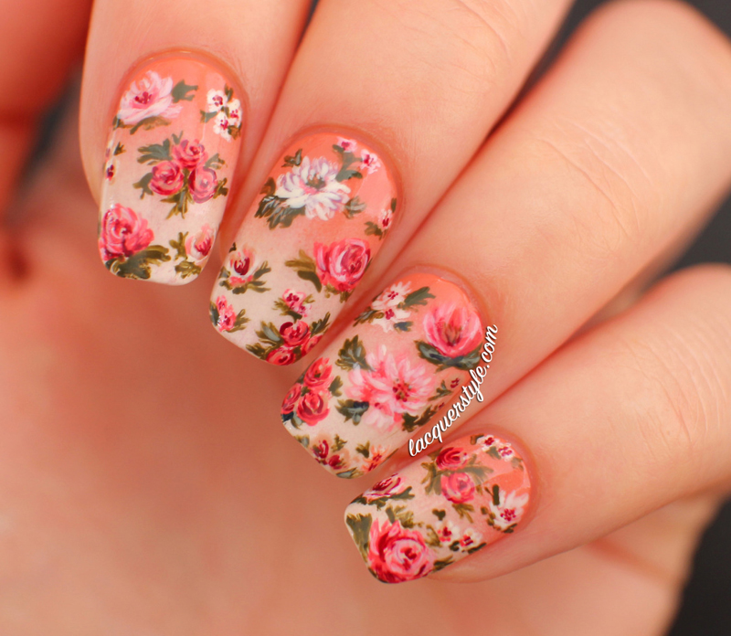 Vintage Flowers 10 Cute Manicures for Short Nails