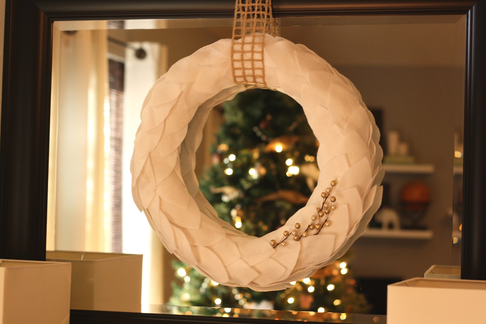 It's a Strange and Lovely Ride {DIY} White Felt Leaf Wreath