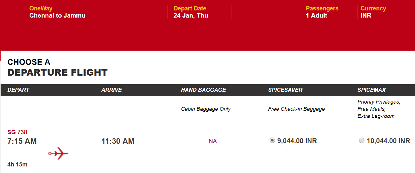 Spicejet Chennai to Kashmir in 5 hours & 5500 rupees! The Airline Blog