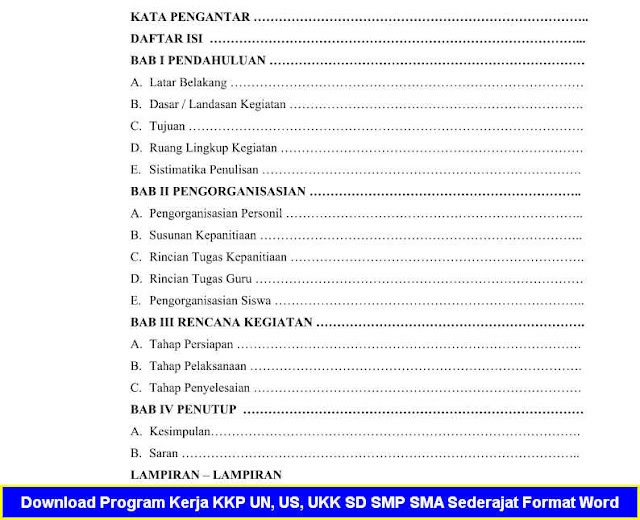 Program Kerja KKP UN, US, UKK SD SMP SMA Sederajat Format Word Download Program Kerja KKP UN, US, UKK SD SMP SMA Sederajat Format Word