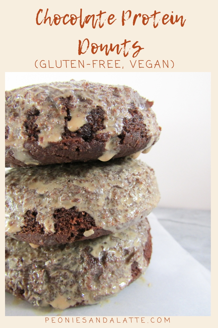 Peonies and a Latte Chocolate Protein Donuts (High Protein, Gluten