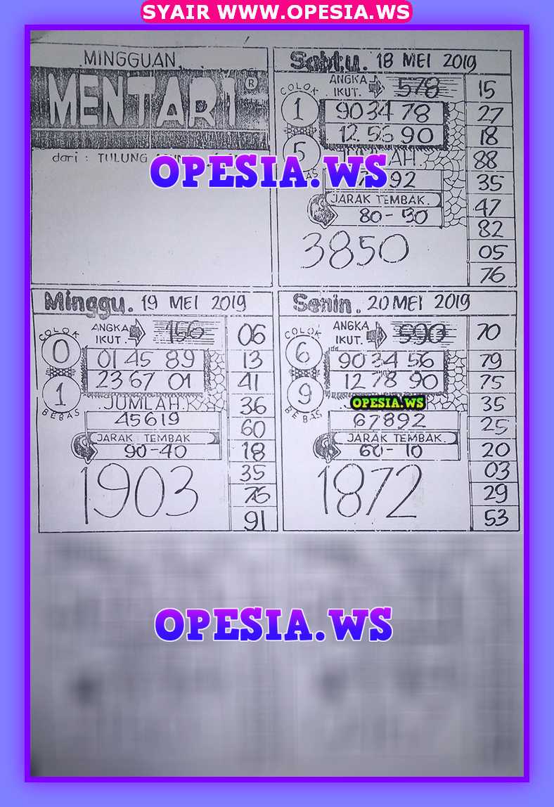 Forum Syair Sgp Senin 20 Mei 2019 Opesia Official