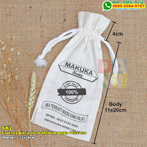 Kantong Blacu Serut Madu Makuka 11x24cm