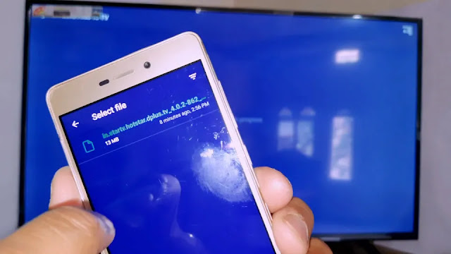 click on apk file sharing hotstar with send files to tv app