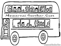 Mewarnai Mobil Bis Mewarnai Gambar