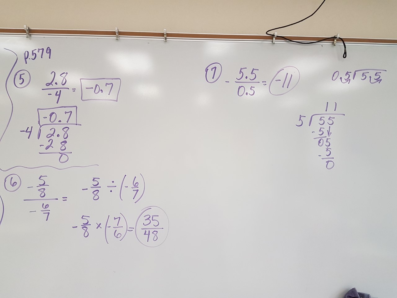 Mrs. Negron 6th Grade Math Class: Dividing Rational Numbers