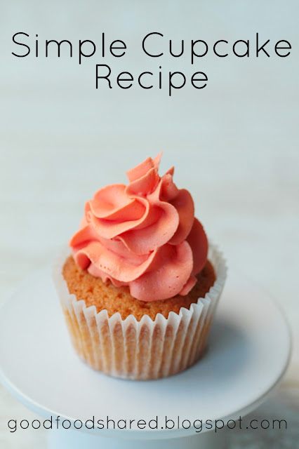 Simple Cupcake recipe, all the ingredient into one bowl, mix and you're ready for the oven. GoodFoodShared. Blogspot.com