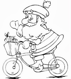 desenho papai noel ciclista