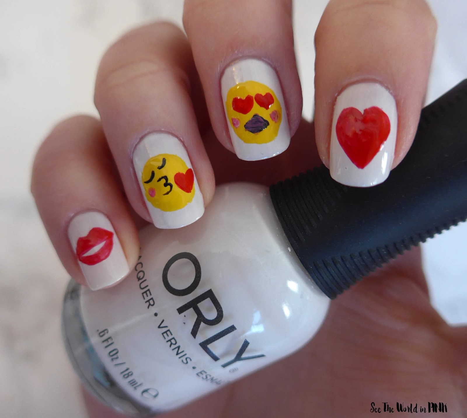 Manicure Monday Emoji Nail Art for Valentine's Day See the World in