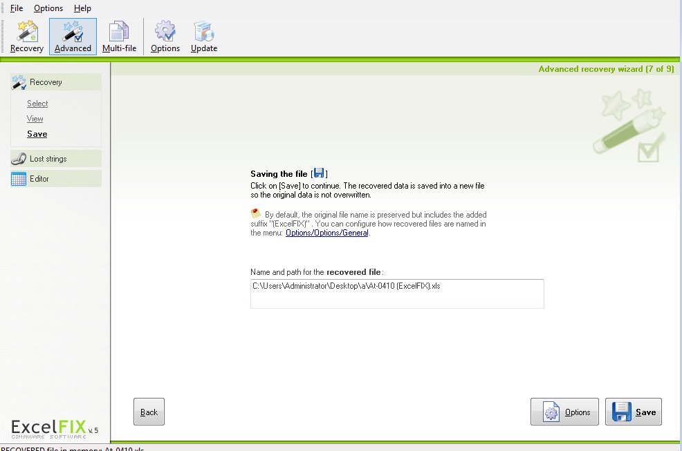 Excelfix excel file recovery 5.43