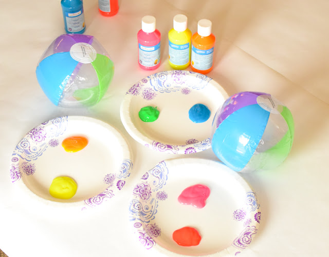 Beach Ball Painting- Fun and easy summer process art for kids. Perfect activity for preschool, kindergarten, or elementary.