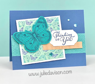 Stampin' Up! Butterfly Brilliance Thinking of You Card + FREE Online Class ~ www.juliedavison.com #stampinup