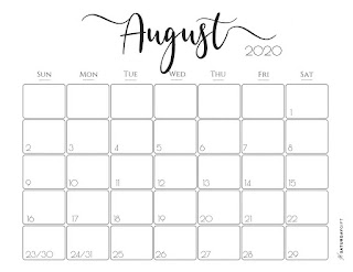 Free Printable Calendar August 2020
