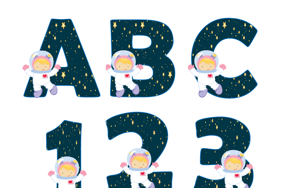 Kits imprimibles gratis Abecedario Astronauta