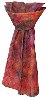 Handmade Red Merino Scarf by Mimi Pinto on Amazon UK