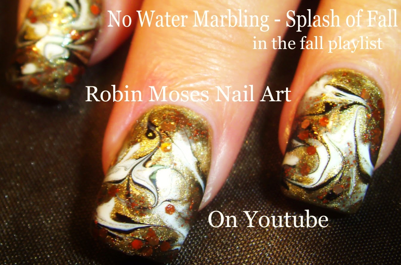 Nail Art by Robin Moses "no water marble" "nail art" "no water marble