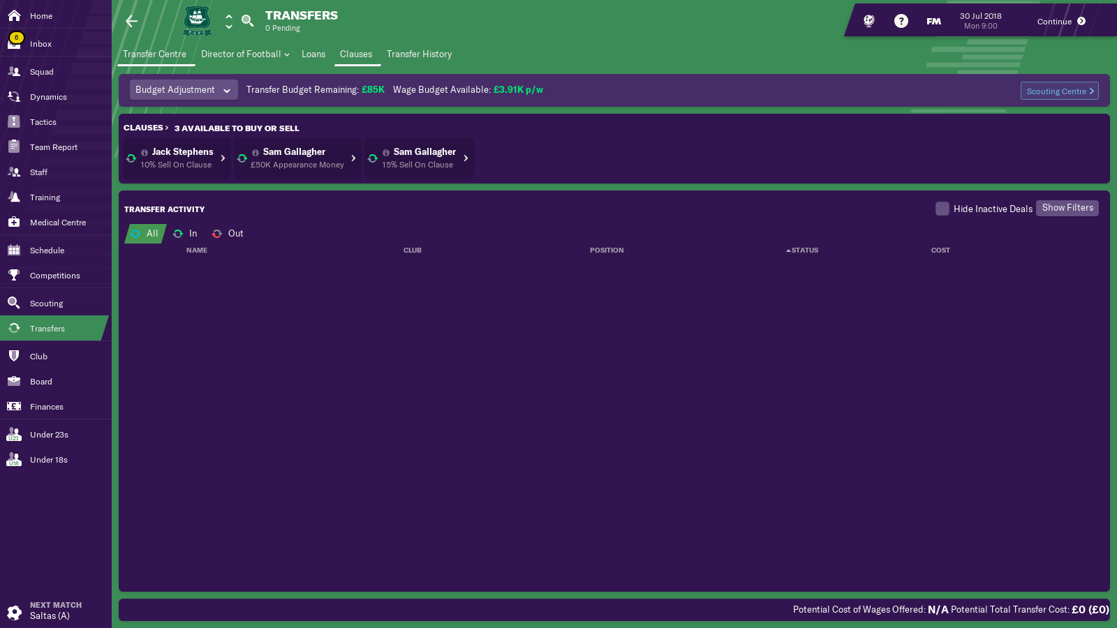 The Jonky Blog Football Manager 2019 - Top 5 Sell On Fee Clauses In England