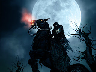 Grim Reaper on Horse Moon HD Halloween Wallpaper