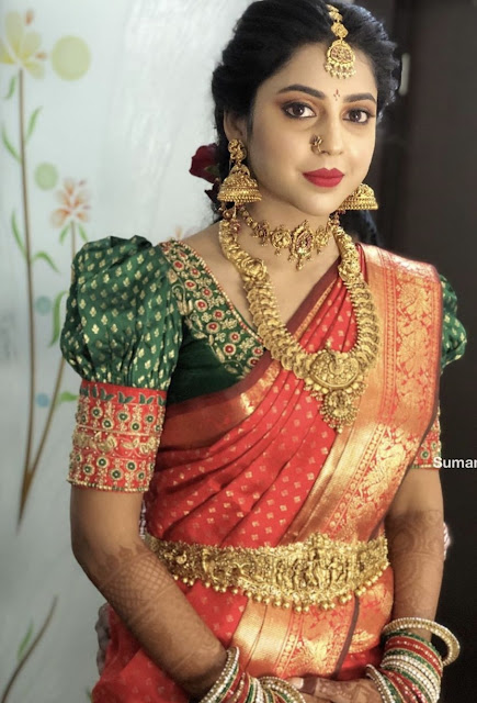 Bride in Nakshi Haram Heavy Odiyanam - Jewellery Designs
