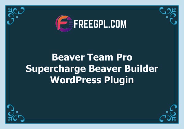 Beaver Team Pro for Beaver Builder Professional WordPress Plugin Free Download