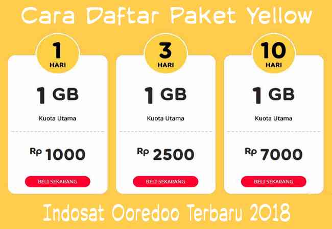 Cara Daftar / Beli Paket Yellow Indosat 1GB Rp2000 Terbaru 2023 Terbaru