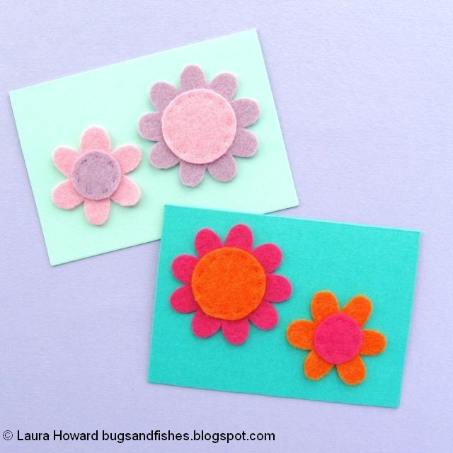 Felt Flower Notecards Tutorial - making simple floral cards