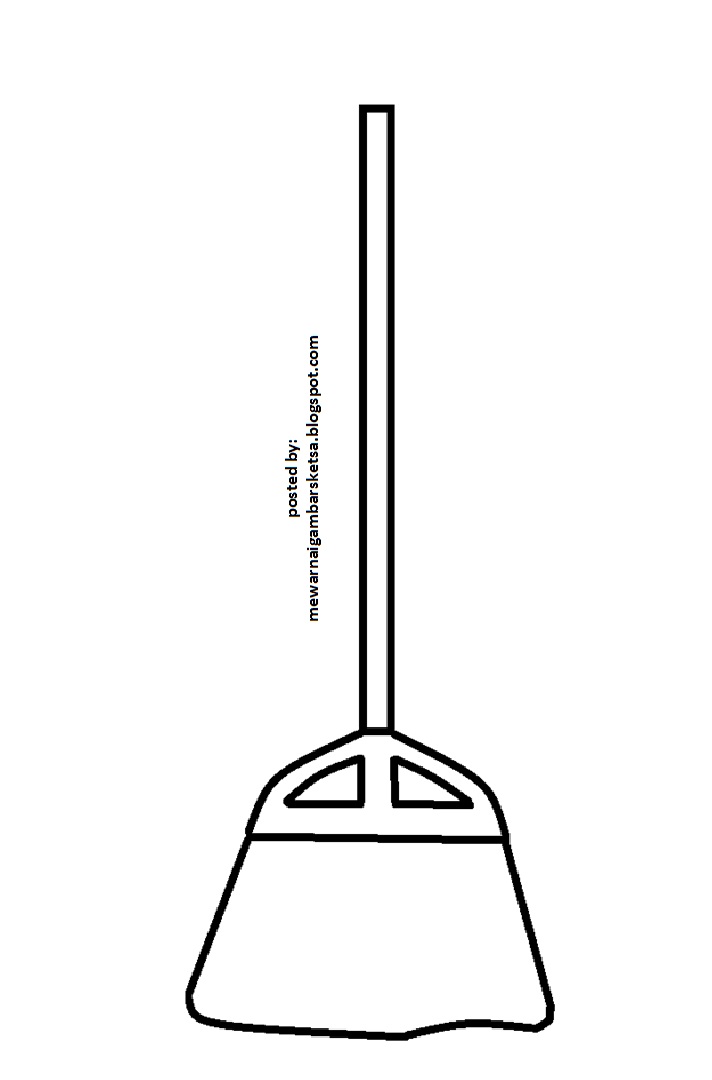 Mewarnai Gambar Sketsa Sapu 1 Coloring Picture Moslem Alat Dapur