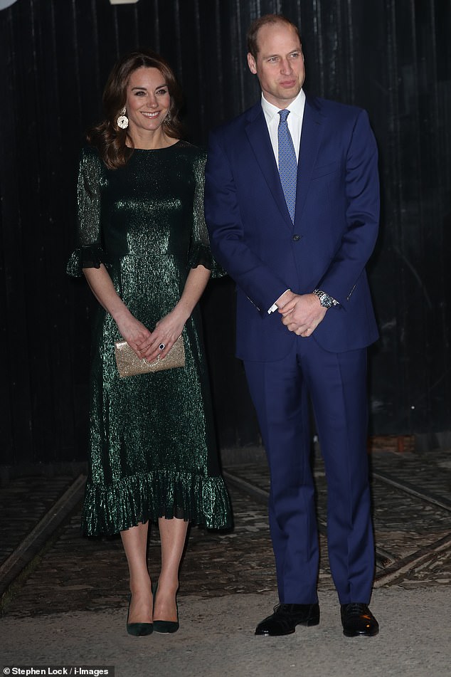 Kate Middleton dazzles in a £1,595 emerald gown, £525 Manolo Blahnik ...