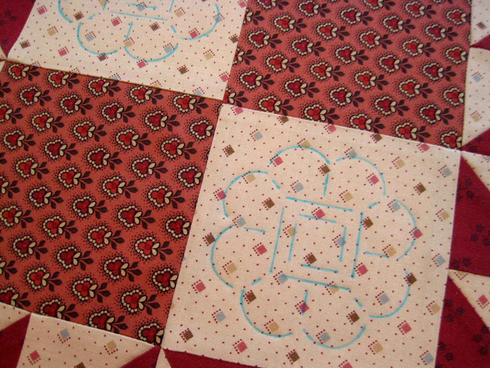 A Sentimental Quilter Quilting with Stencils